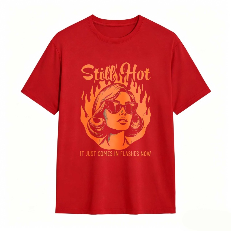Still Hot Woman With Flames And Sunglasses Unisex Classic T-shirt