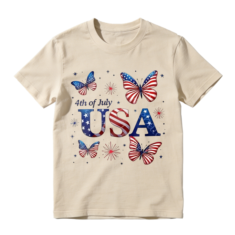 Butterfly Usa Flag 4th Of July Unisex Classic T-shirt