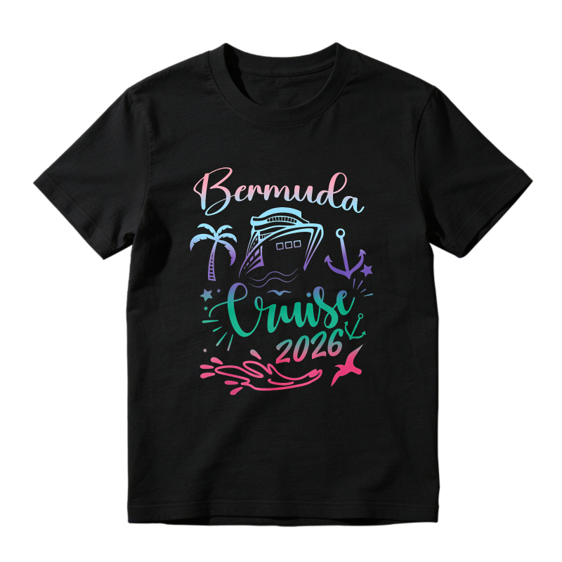 Bermuda Cruise 2026 Palm Tree Ship Anchor Design Unisex Classic T-shirt