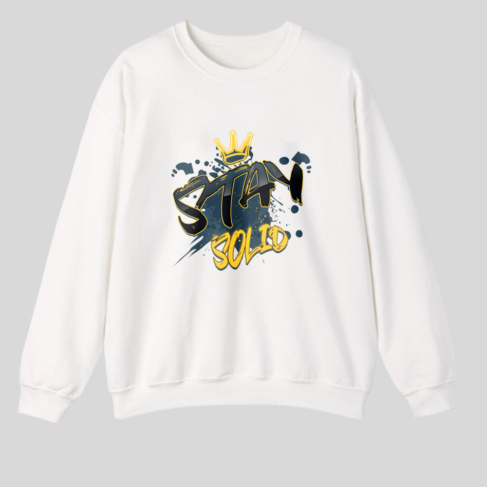 Stay Solid With Crown Design tshirt 100% cotton