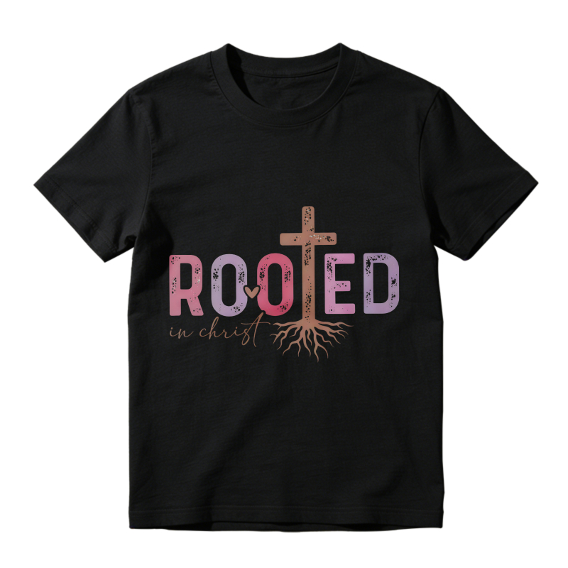 Rooted In Christ Cross With Roots Design Unisex Classic T-shirt