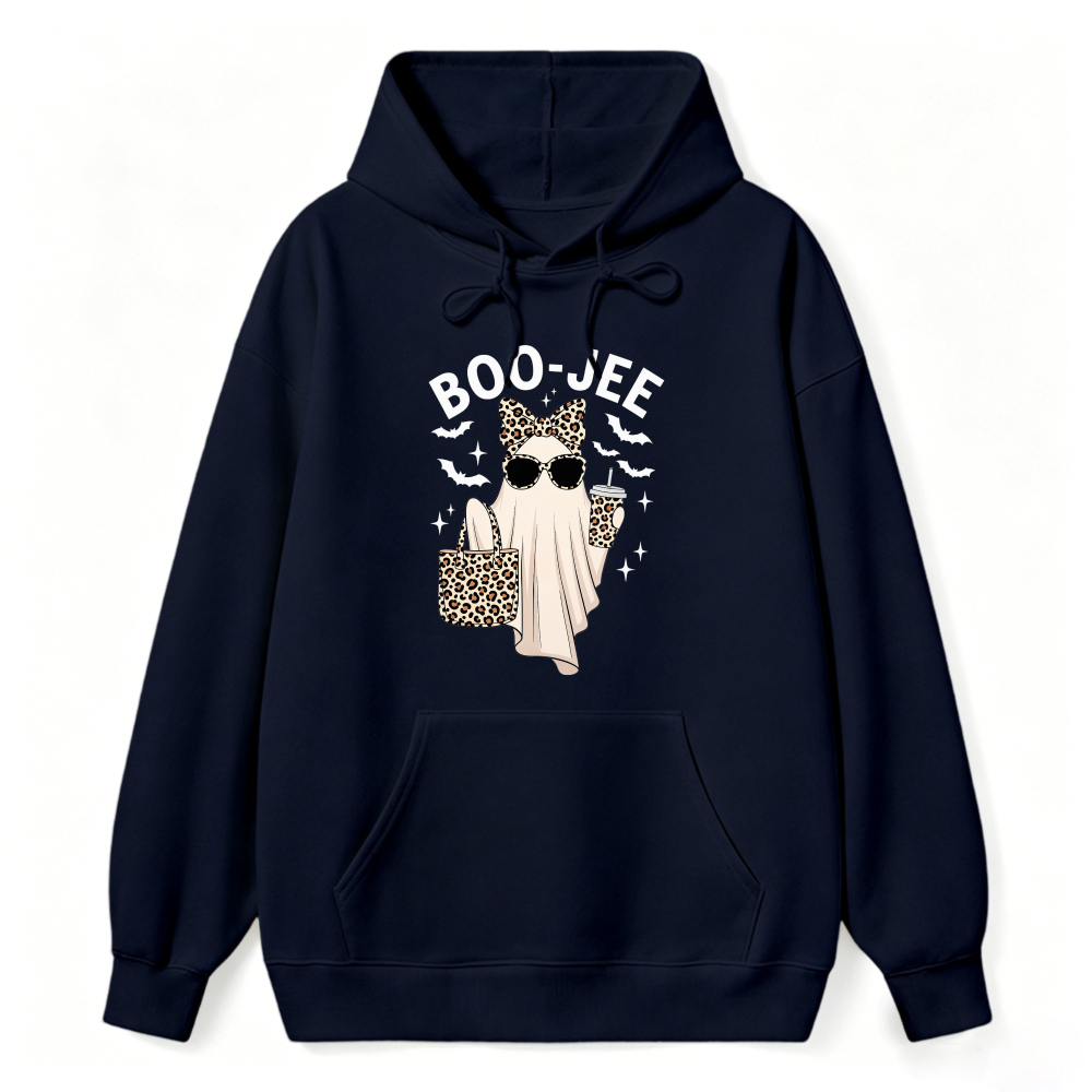 Boo Jee Leopard Cat Ghost Halloween Sweatshirt