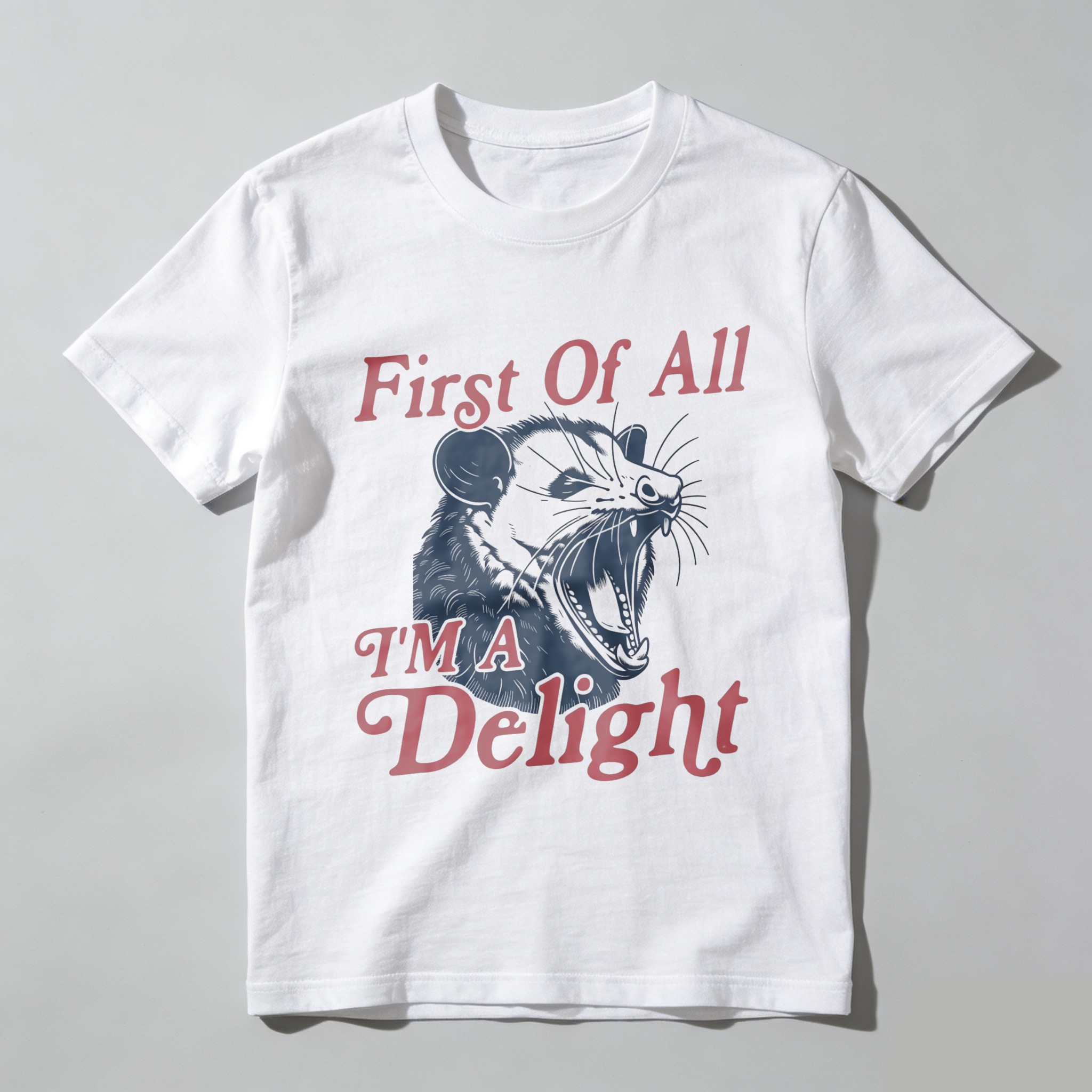 First Of All I'm A Delight Cat tshirt 100% cotton