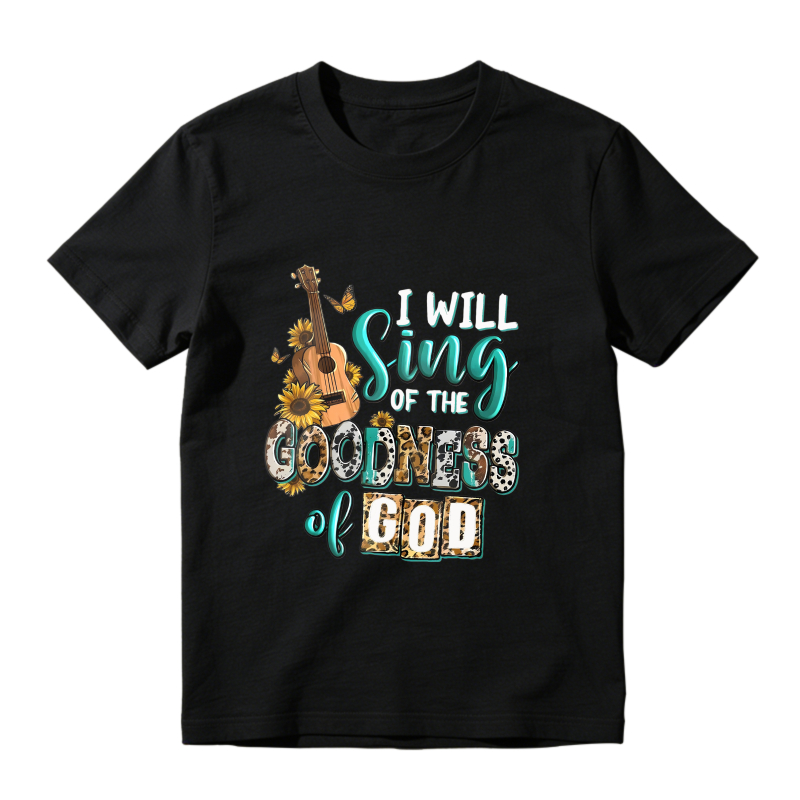 I Will Sing Of The Goodness Of God With Guitar And Sunflowers Unisex Classic T-shirt