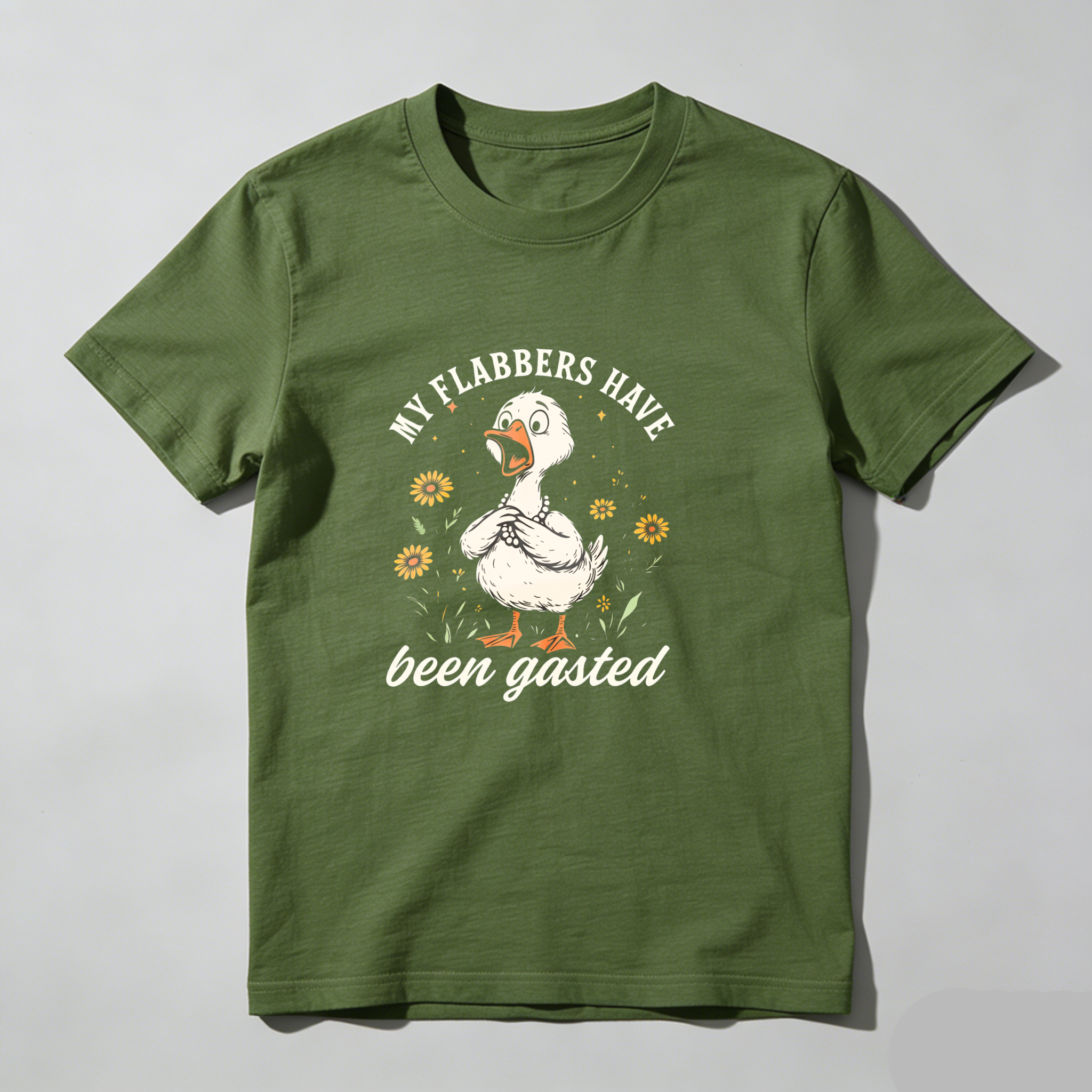 My Flabbers Have Been Gasted Duck tshirt 100% cotton