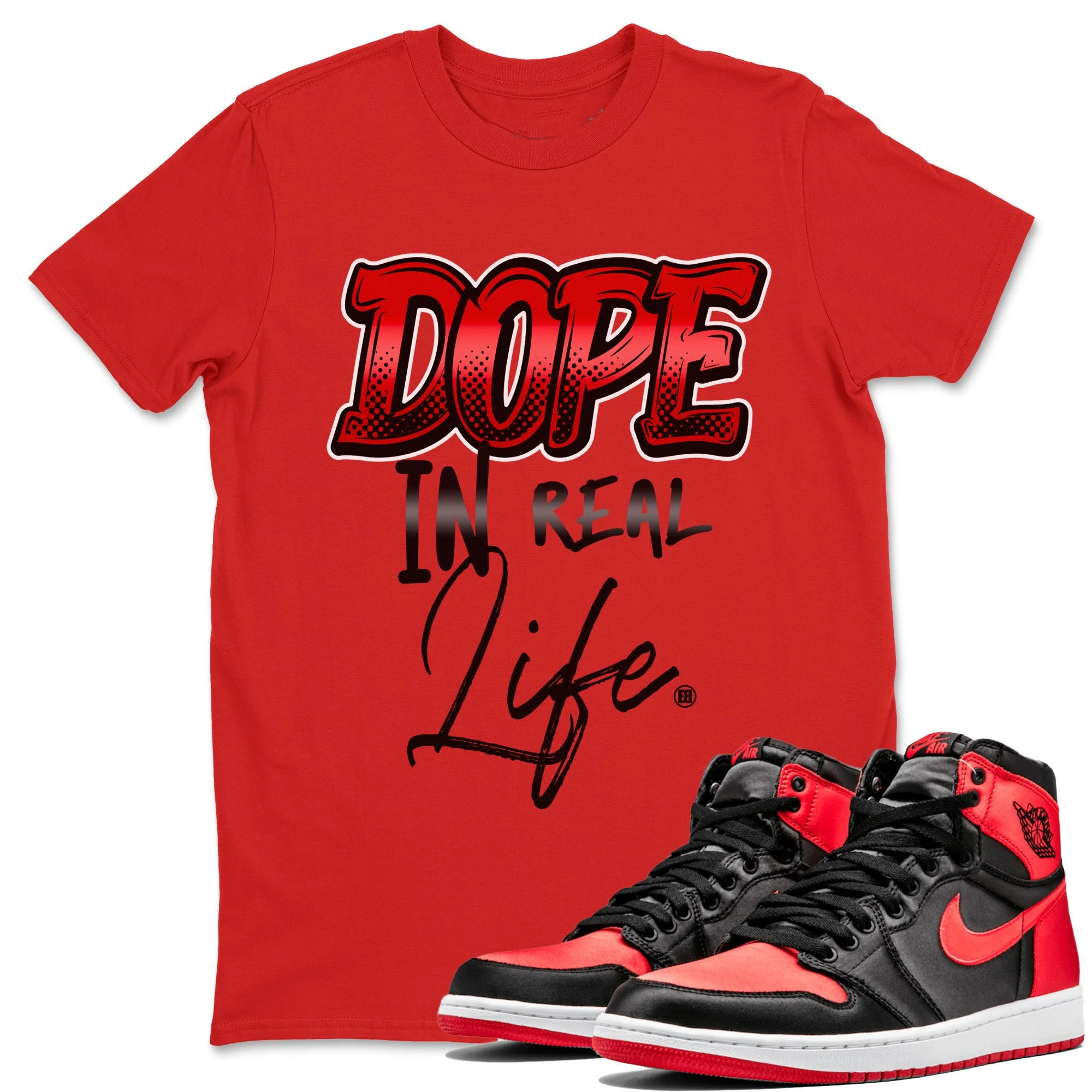 Dope In Real Life Unisex Tops - Air Jordan 1 Satin Bred