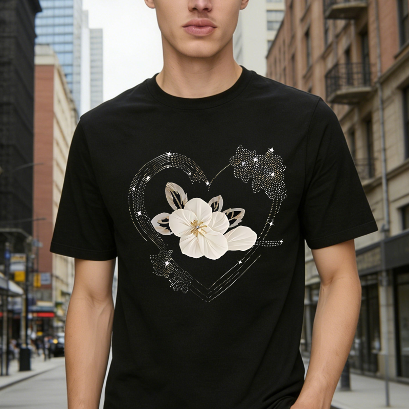 Floral Heart Design Unisex Classic T-shirt