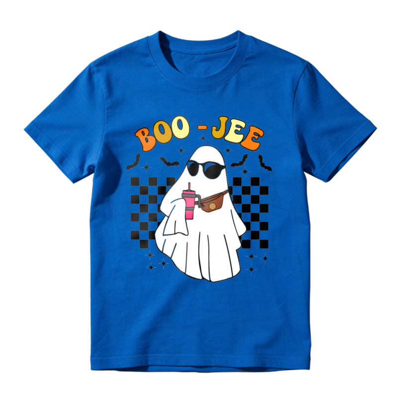 Boo Jee Funny Ghost Wearing Sunglasses And Fanny Pack Holding Drink Halloween T-shirt