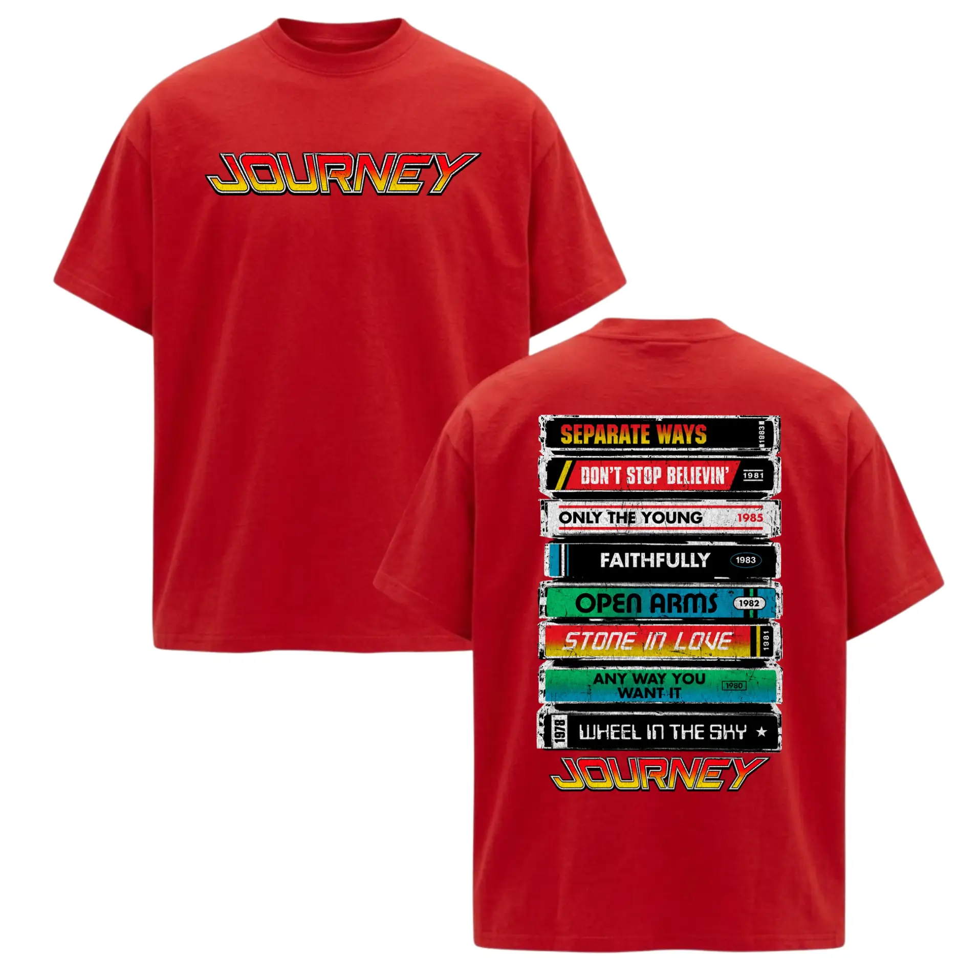 Retro Rock Band Cassette Tape Greatest Hits Graphic T‑Shirt