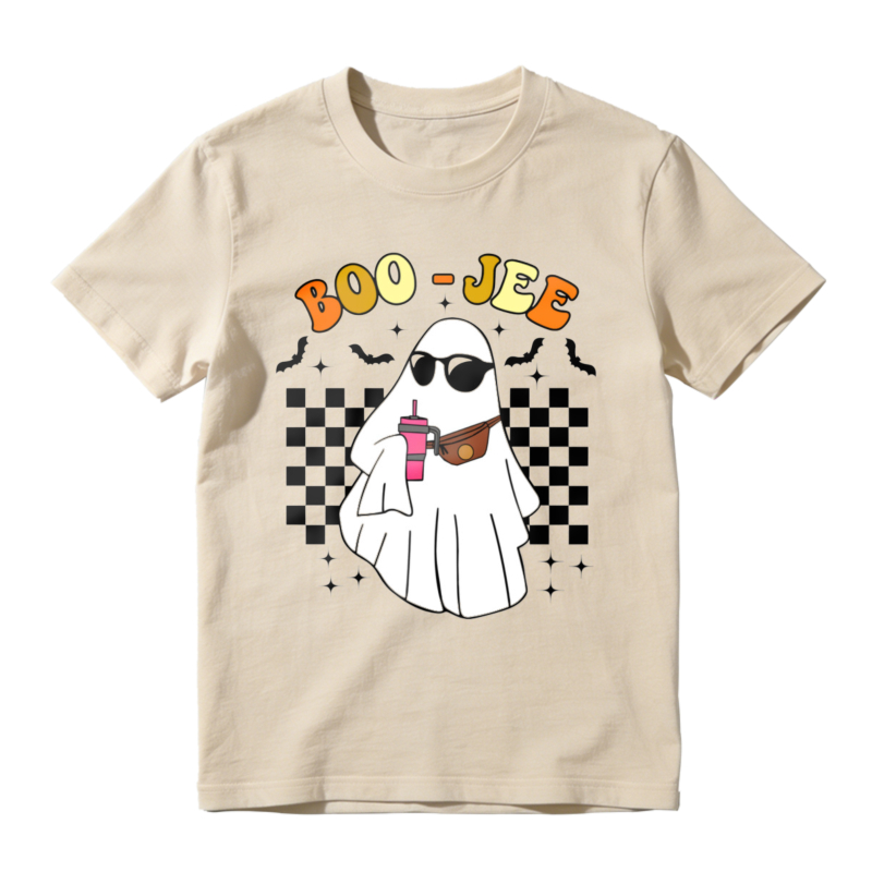 Boo Jee Funny Ghost Wearing Sunglasses And Fanny Pack Holding Drink Halloween T-shirt