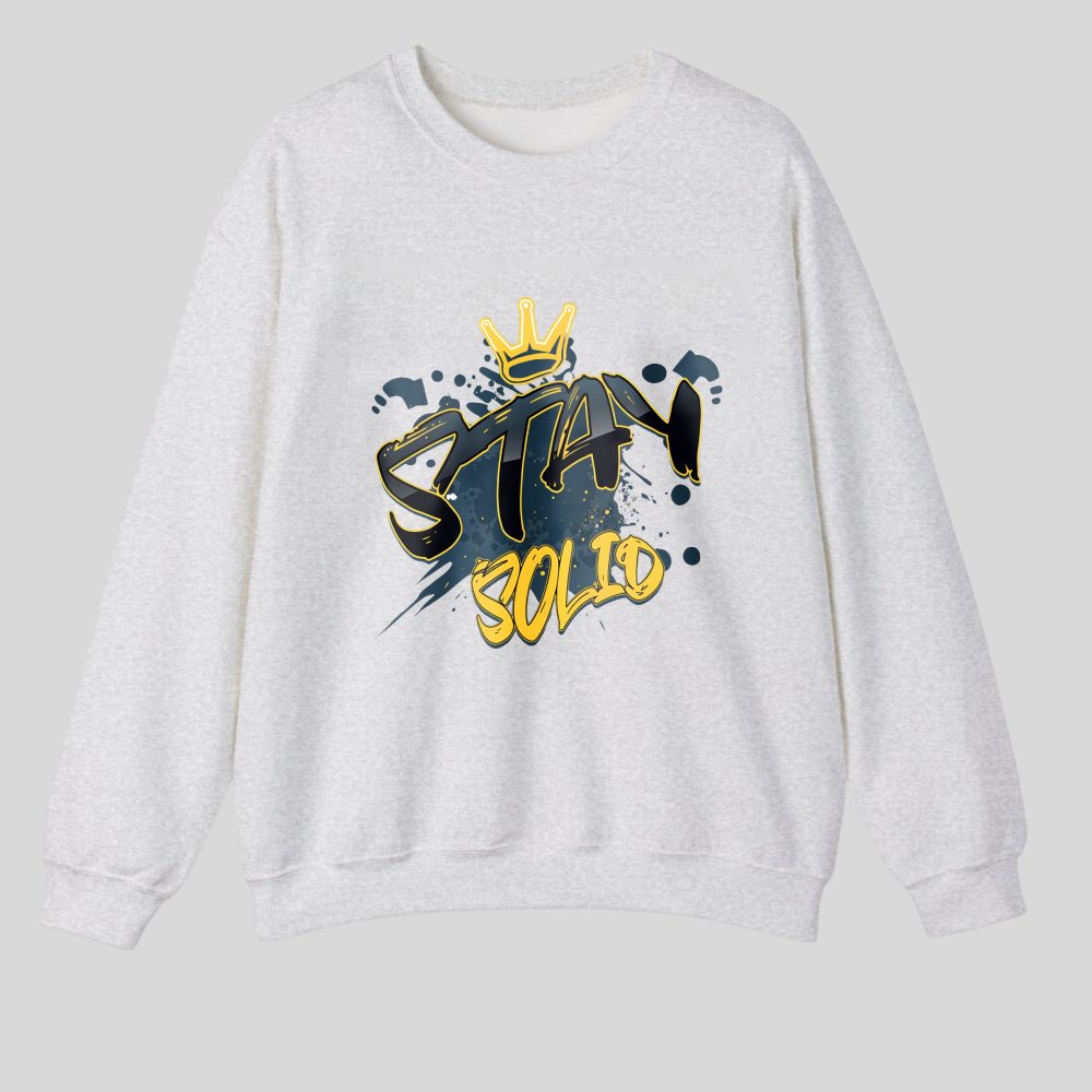 Stay Solid With Crown Design tshirt 100% cotton
