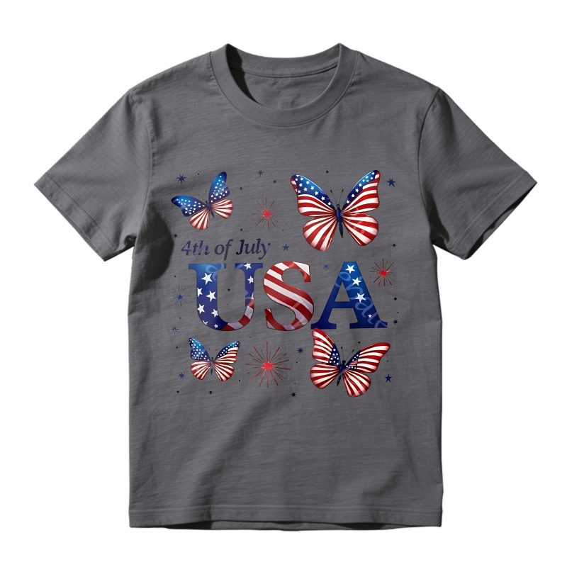 Butterfly Usa Flag 4th Of July Unisex Classic T-shirt