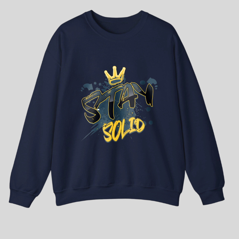 Stay Solid With Crown Design tshirt 100% cotton
