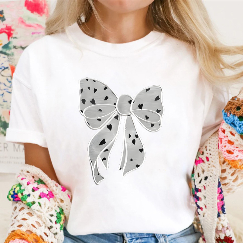 Bow With Hearts Pattern Unisex Classic T-shirt