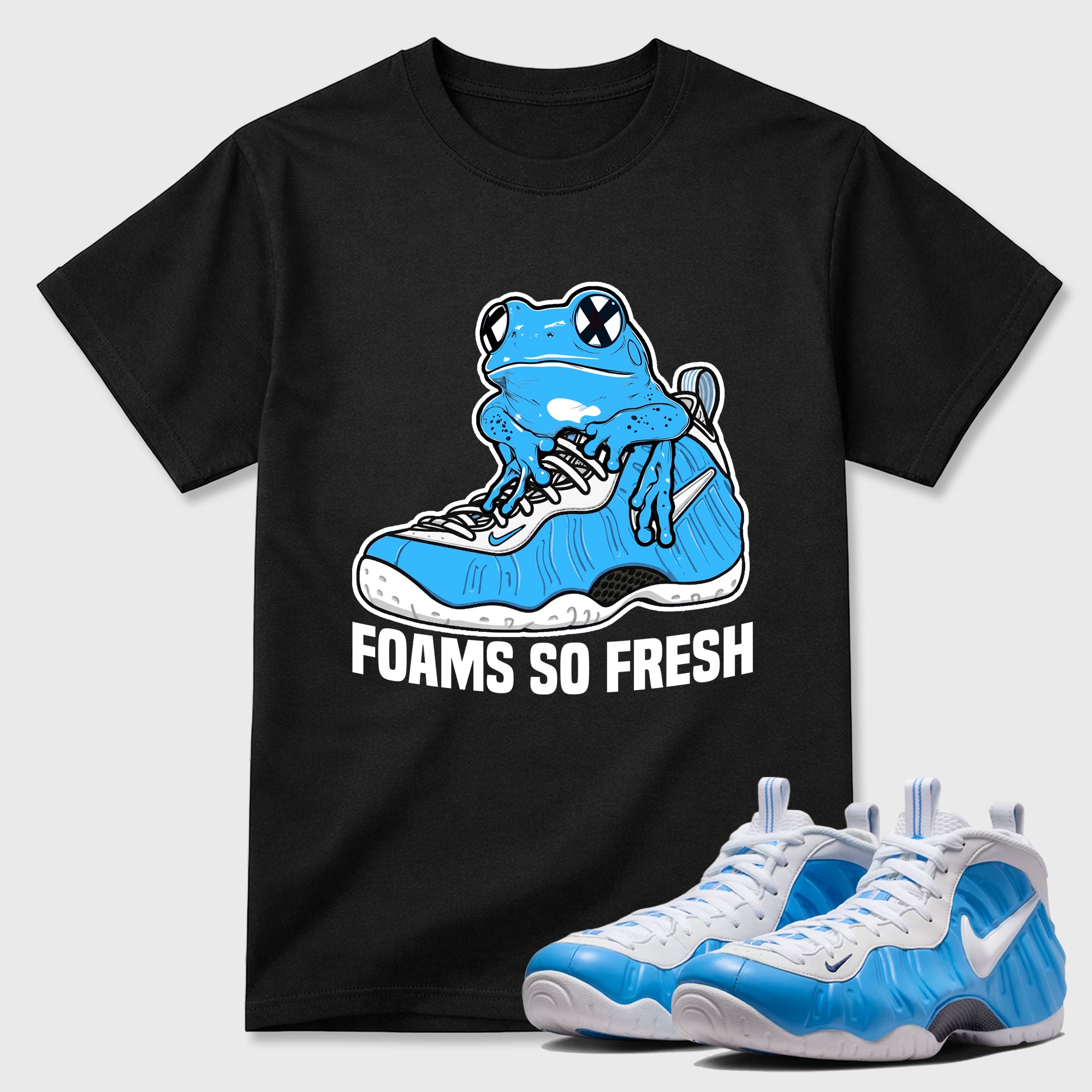 Foams So Fresh Sneaker Tees - Air Foamposite One University Blue