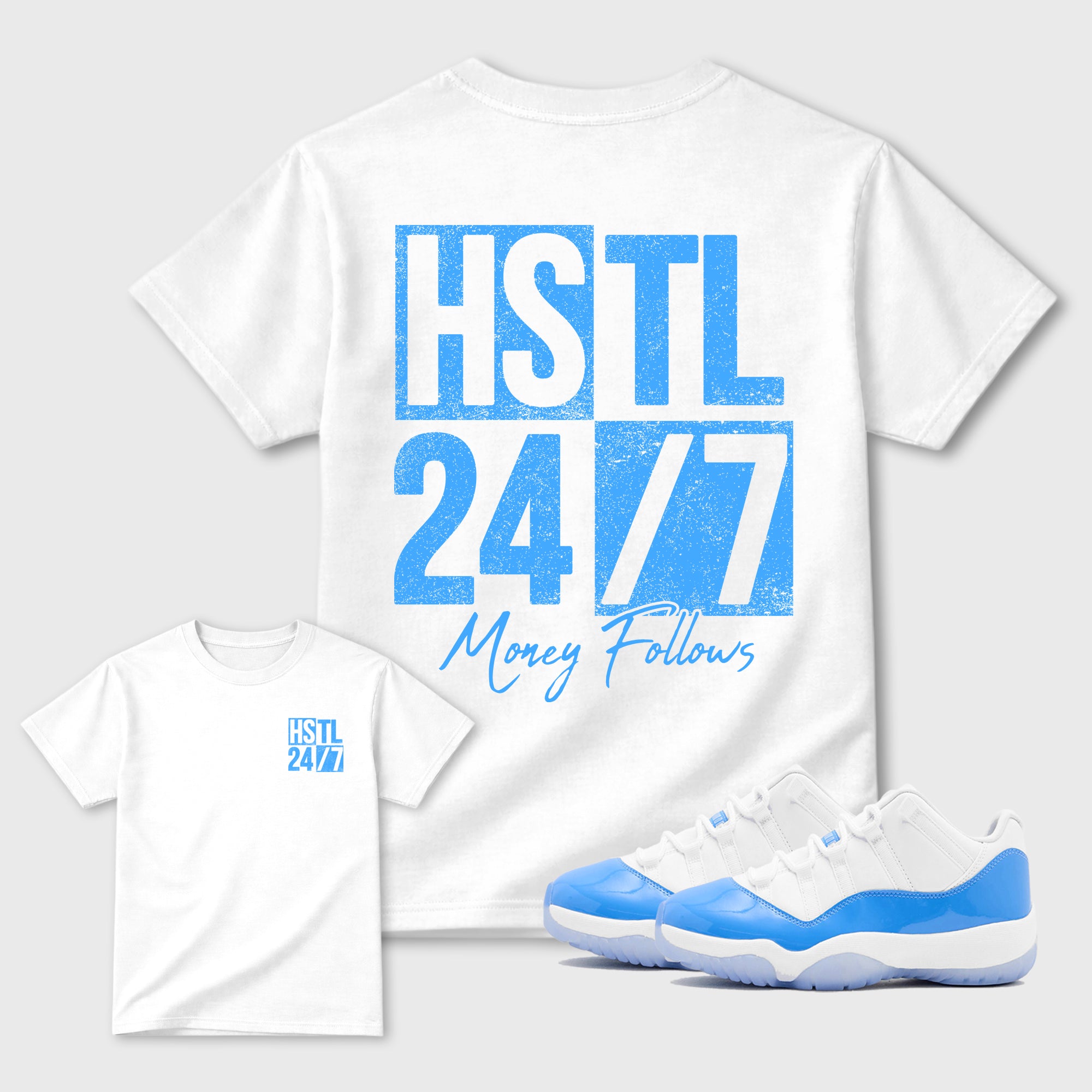 Hustle 247 Sneaker Tees - Air Jordan 11 University Blue
