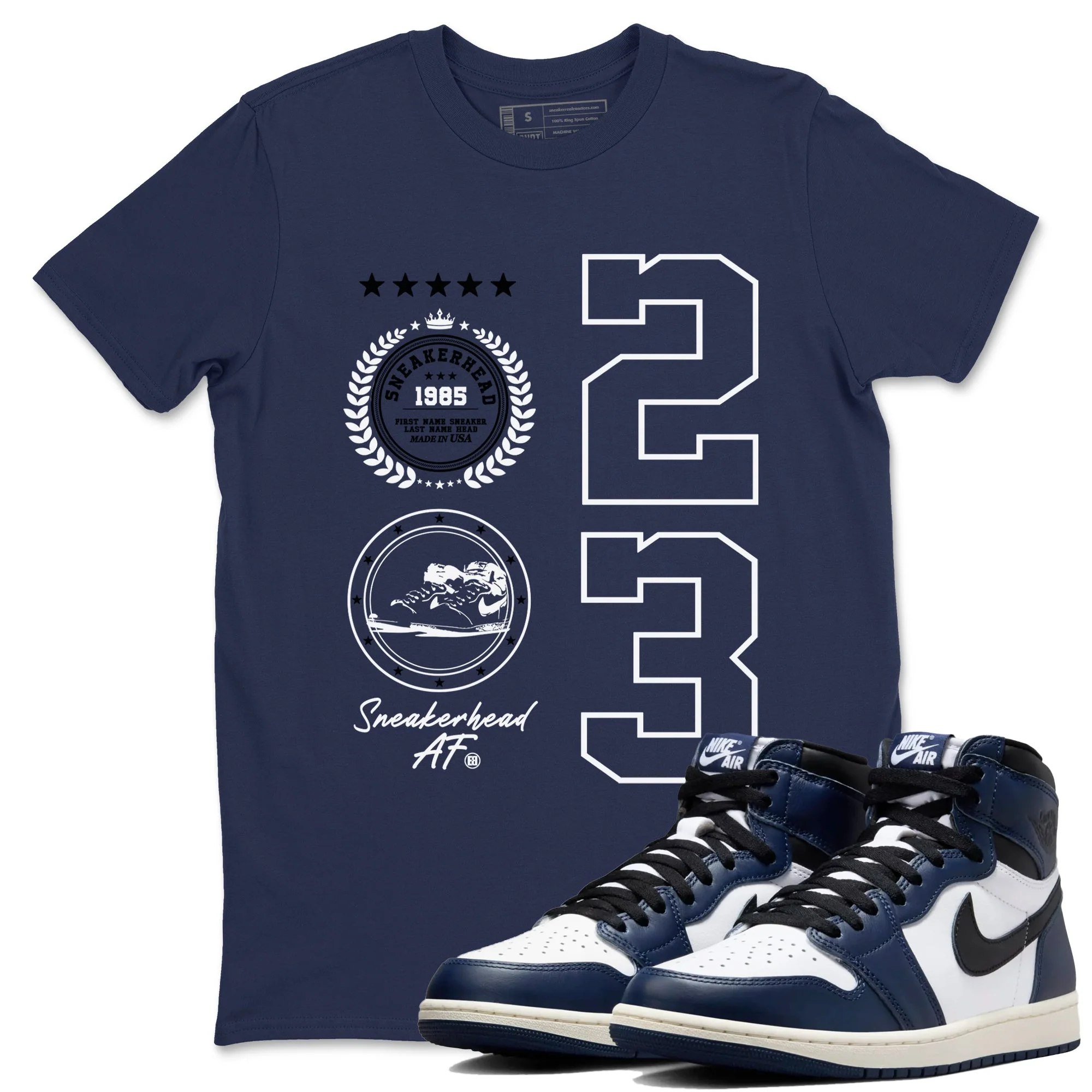 Sneaker Emblem TEEWAVO Sneaker Tees - Air Jordan 1 Midnight Navy