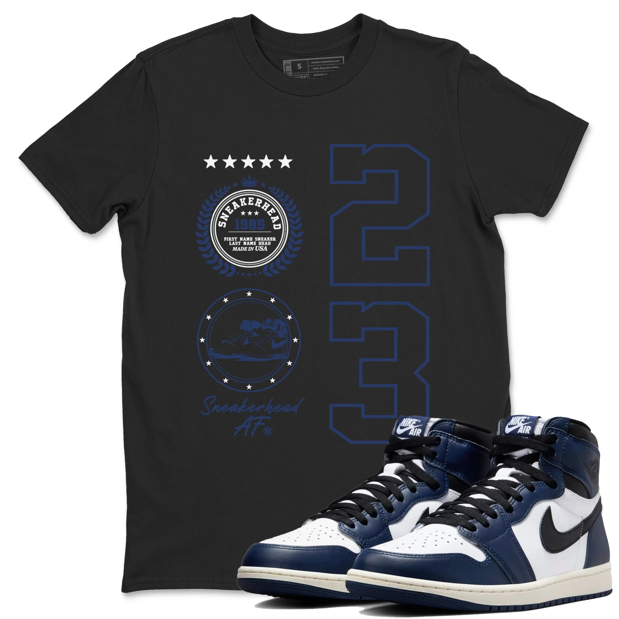 Sneaker Emblem TEEWAVO Sneaker Tees - Air Jordan 1 Midnight Navy
