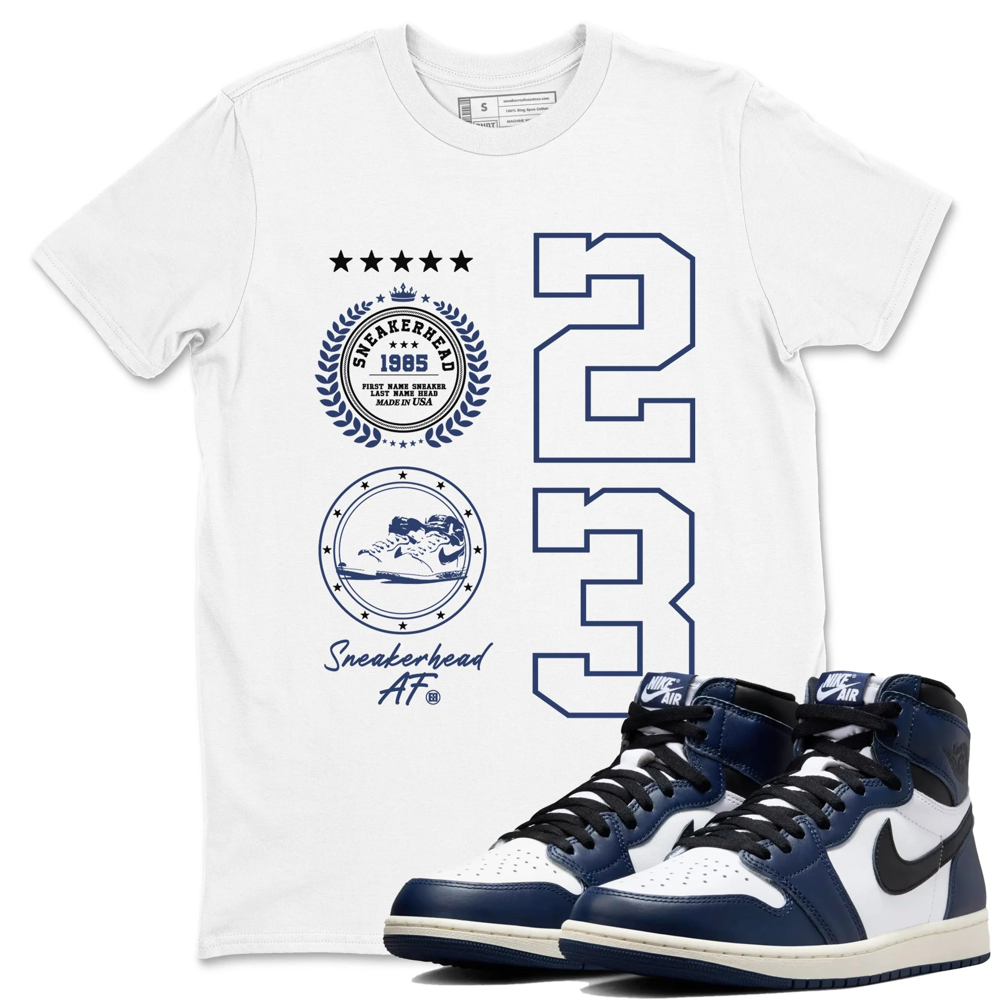 Sneaker Emblem TEEWAVO Sneaker Tees - Air Jordan 1 Midnight Navy