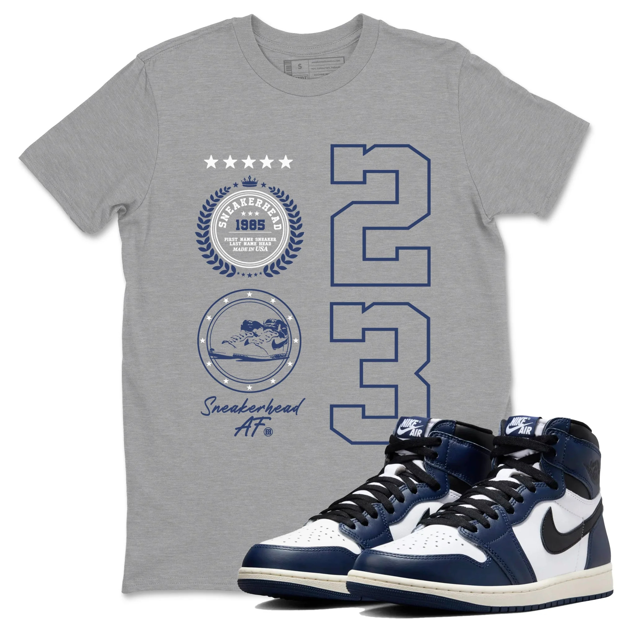 Sneaker Emblem TEEWAVO Sneaker Tees - Air Jordan 1 Midnight Navy