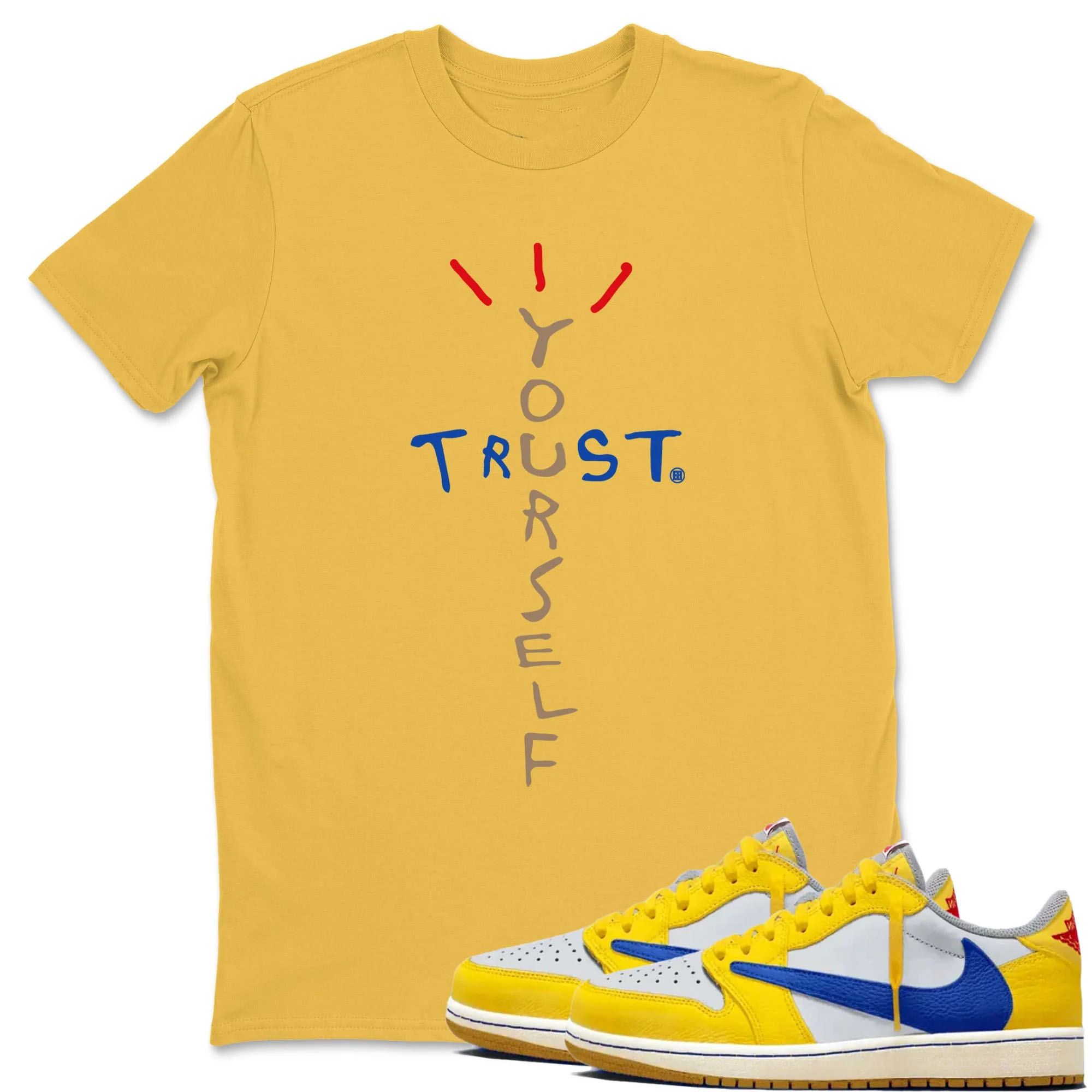 Trust Yourself TEEWAVO Sneaker Tees - Air Jordan 1 Travis Scott Canary