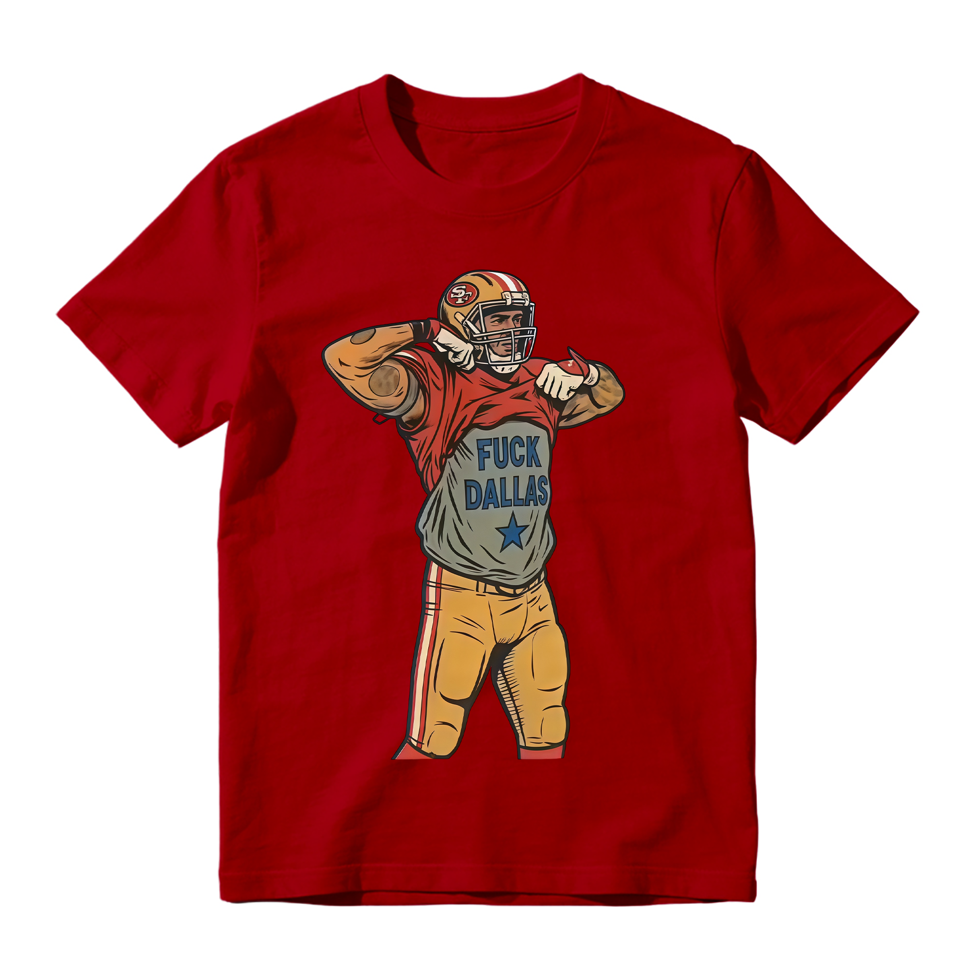 Football Player Flexing Undershirt Graphic T-Shirt