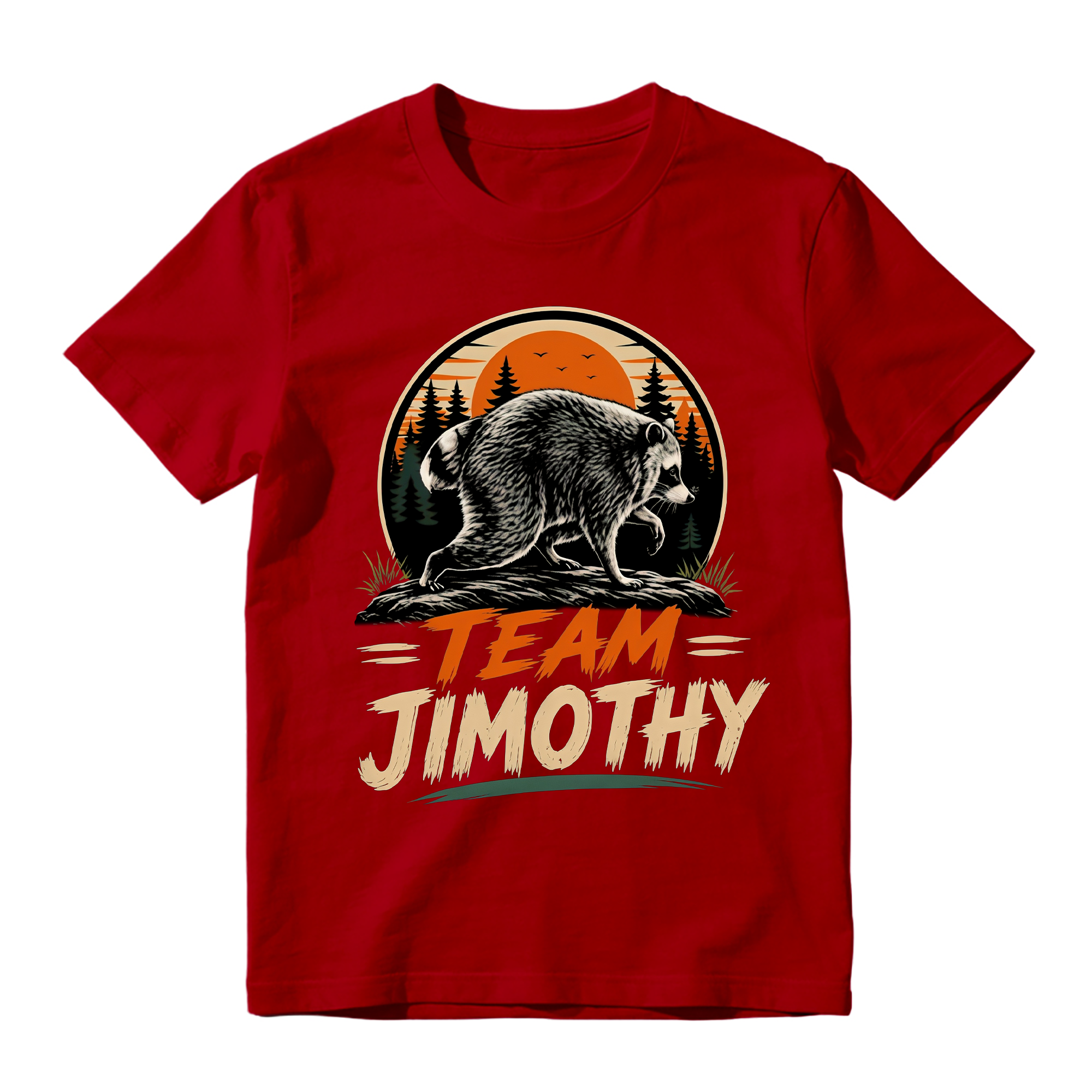 Team Jimothy Raccoon Sunset Vintage T-Shirt
