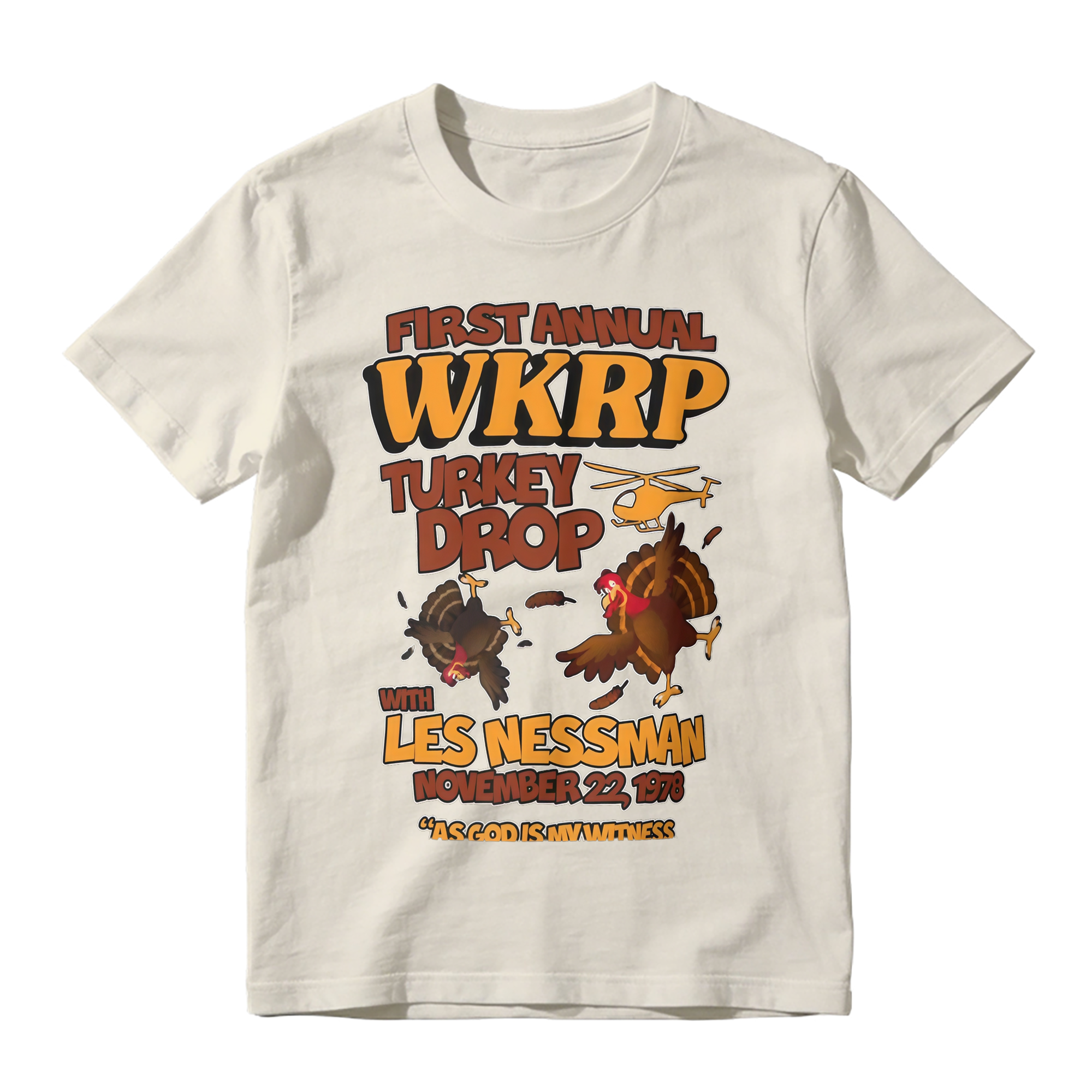 WKRP In Cincinnati Turkey Drop 1978 T-Shirt Vintage Funny Thanksgiving Comedy Graphic Tee 