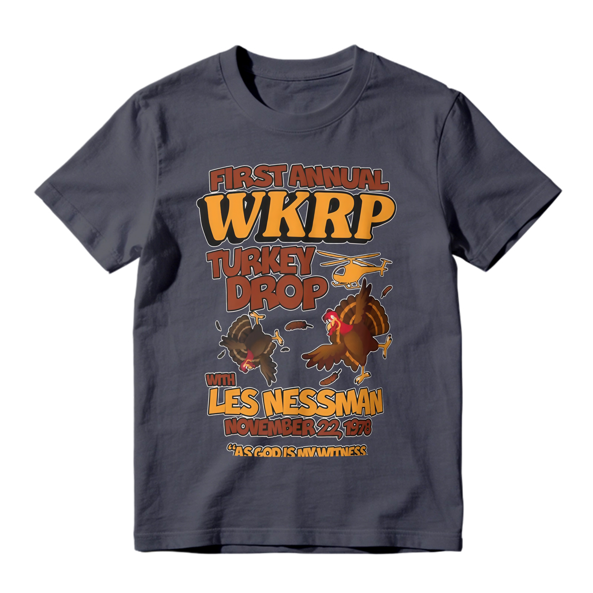 WKRP In Cincinnati Turkey Drop 1978 T-Shirt Vintage Funny Thanksgiving Comedy Graphic Tee 