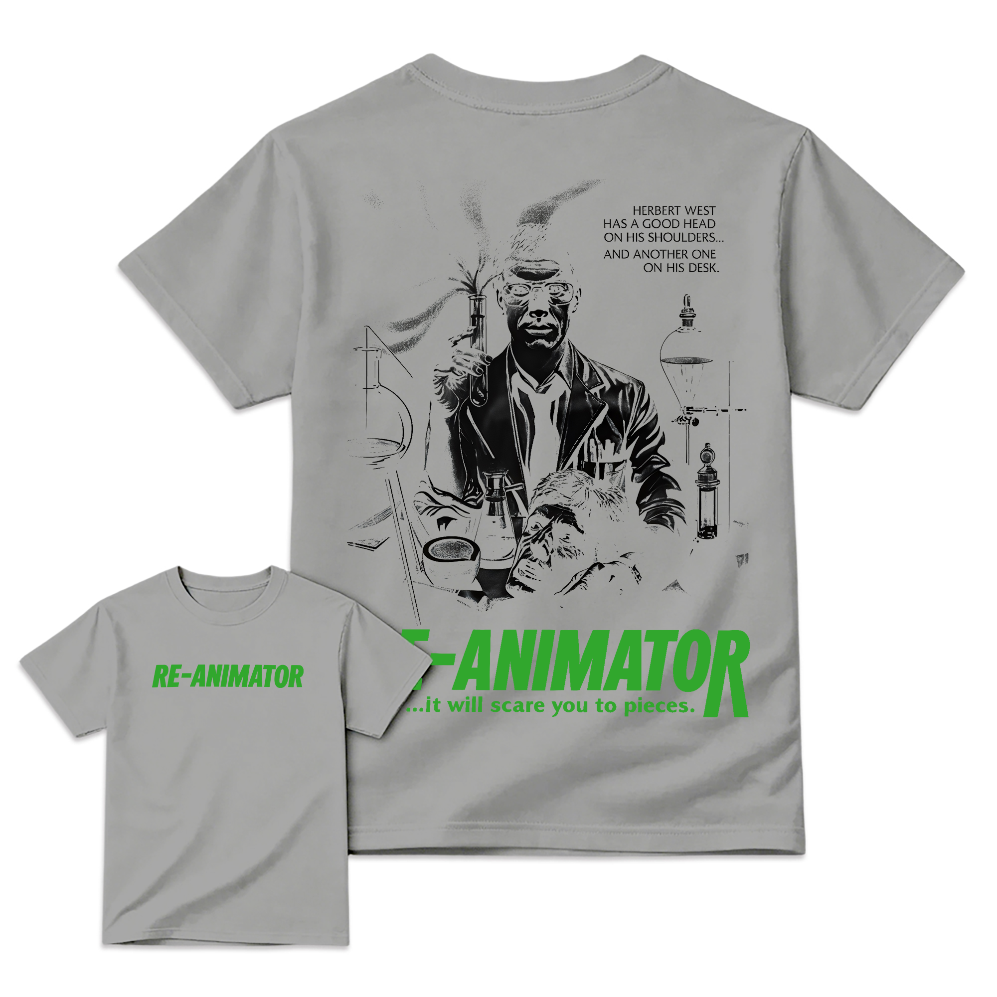 Gothic Mad Scientist Poster Graphic T-Shirt Oversized Streetwear Tee