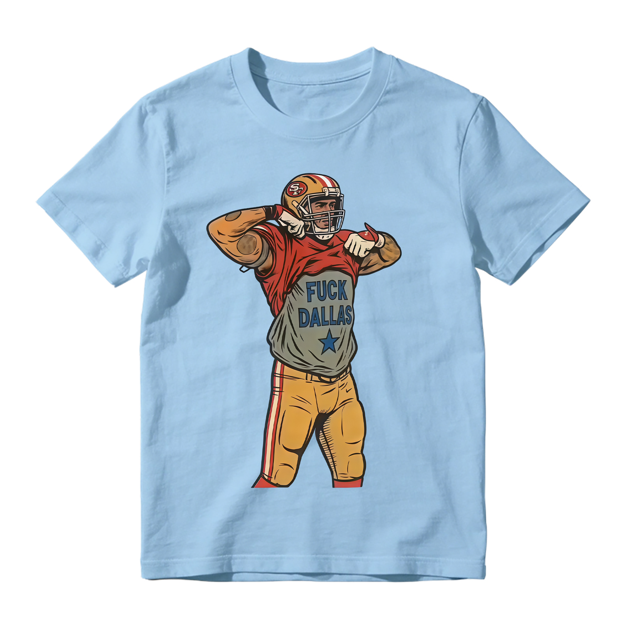 Football Player Flexing Undershirt Graphic T-Shirt
