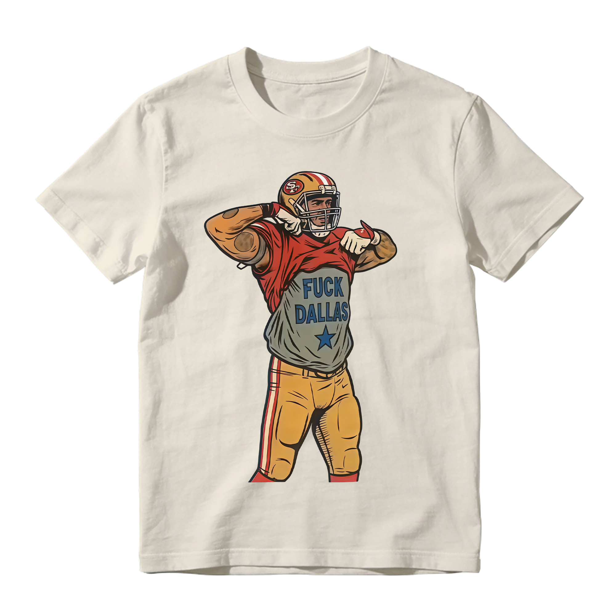 Football Player Flexing Undershirt Graphic T-Shirt