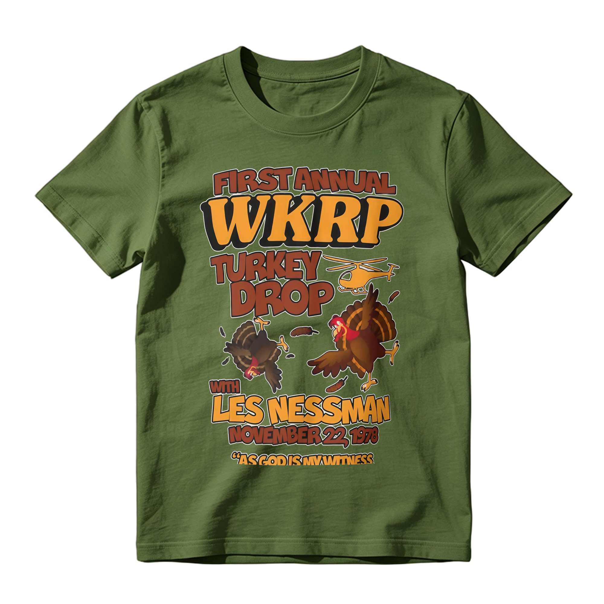WKRP In Cincinnati Turkey Drop 1978 T-Shirt Vintage Funny Thanksgiving Comedy Graphic Tee 