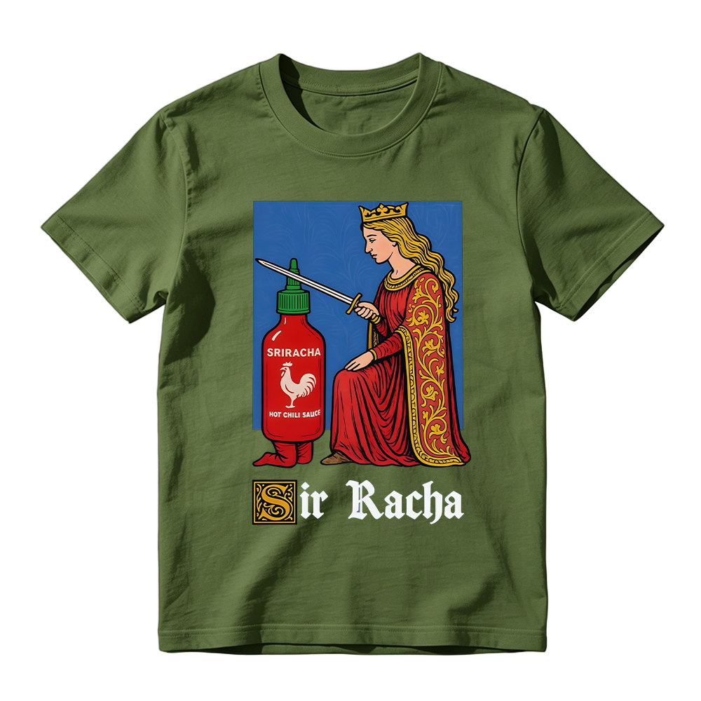 Retro Medieval Art Shirt, Funny Knight Meme Hot Sauce Gift, Red Faire , Unisex