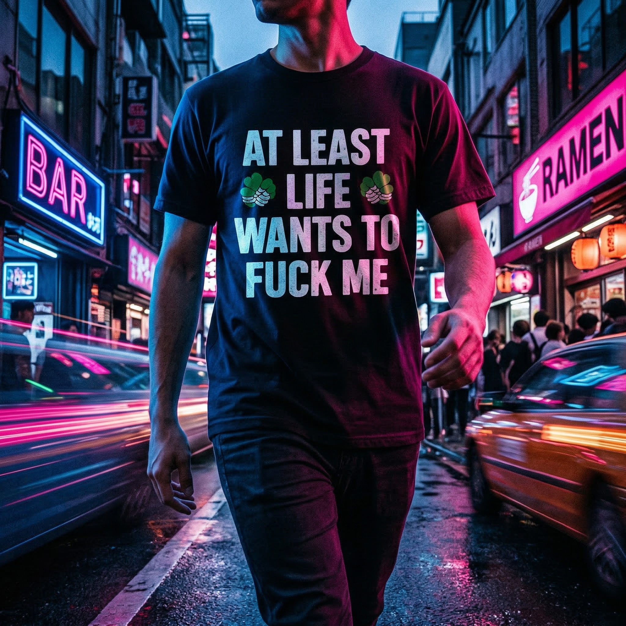 TEECURENT St. Patrick's Day Funny T-Shirt for Men Women, At Least Life Wants To F Me Shamrock Graphic Tee, Irish Humor Novelty Gift Top