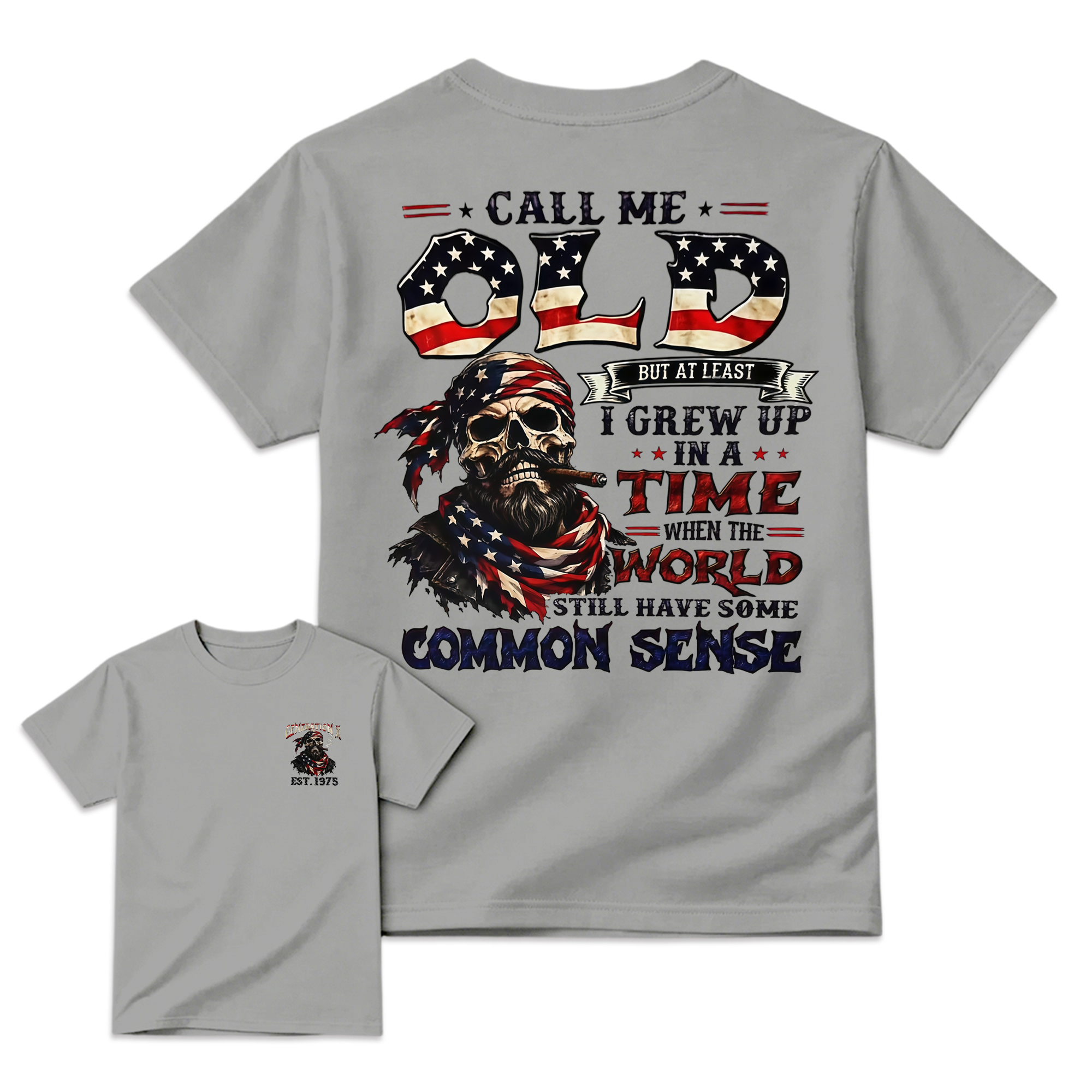 Common Sense Patriot Skull Graphic T-Shirt