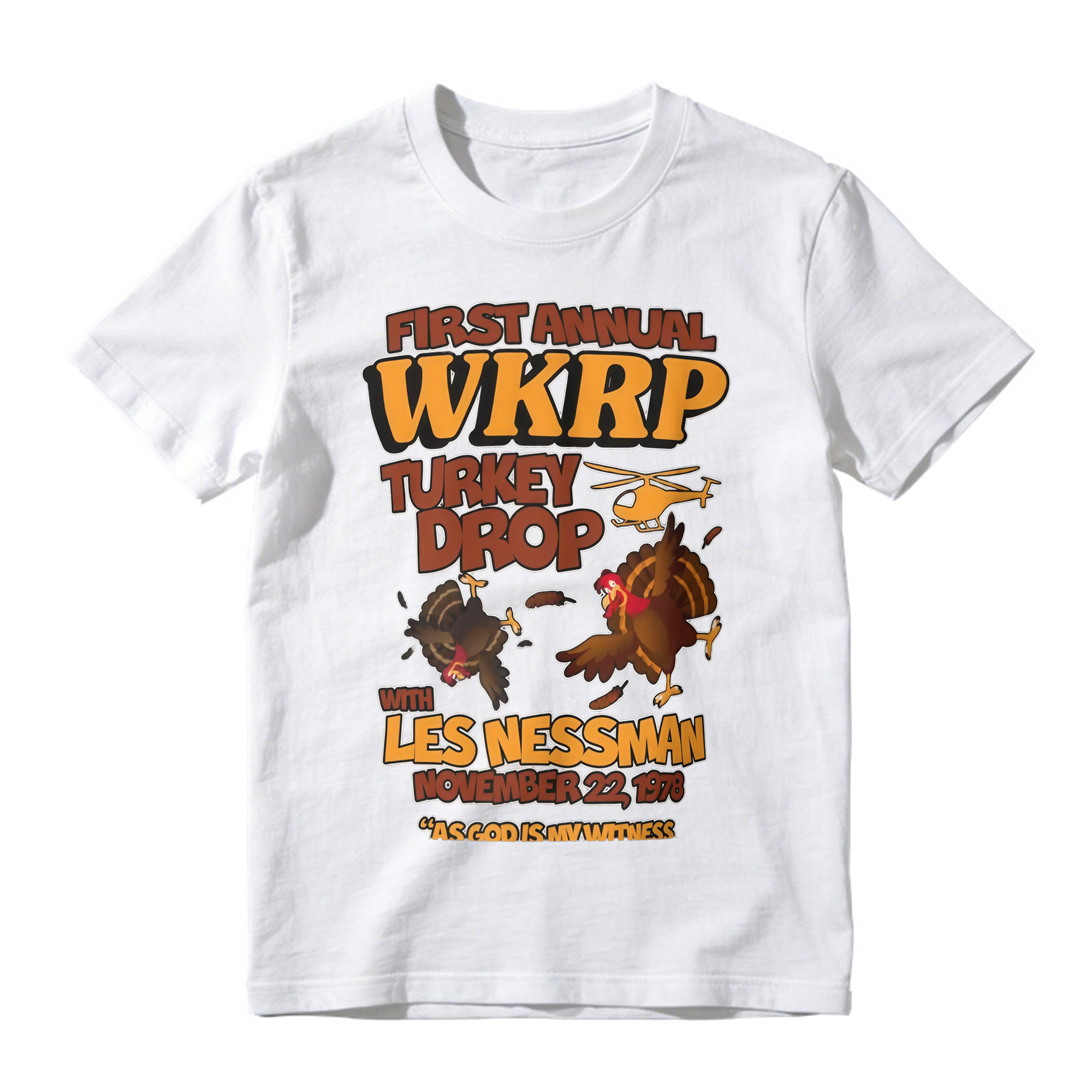 WKRP In Cincinnati Turkey Drop 1978 T-Shirt Vintage Funny Thanksgiving Comedy Graphic Tee 