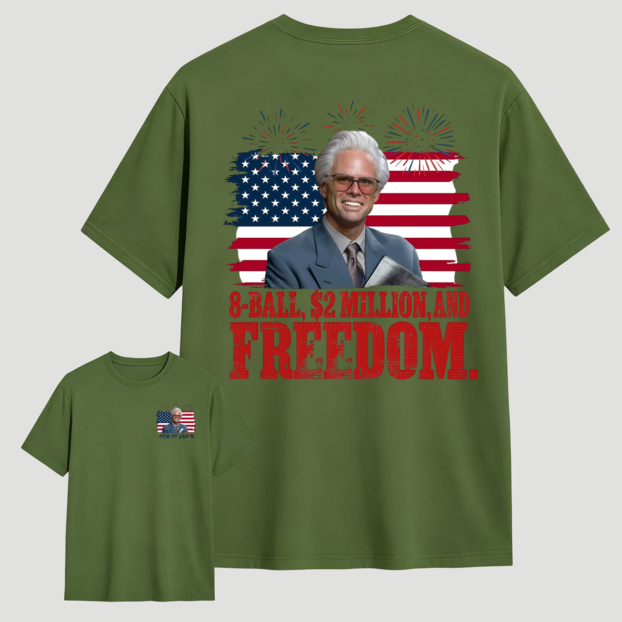 Baby Billy 8-Ball $2 Million and Freedom 4th of July T-Shirt