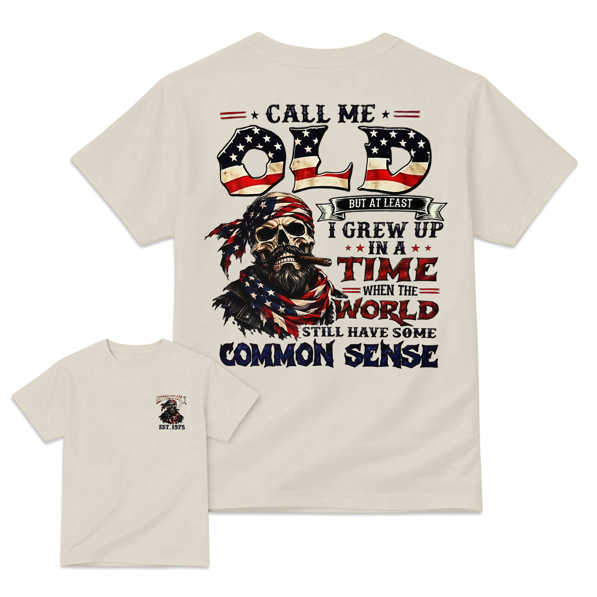 Common Sense Patriot Skull Graphic T-Shirt