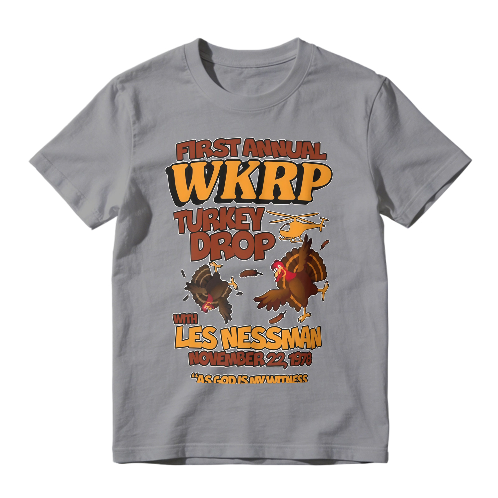 WKRP In Cincinnati Turkey Drop 1978 T-Shirt Vintage Funny Thanksgiving Comedy Graphic Tee 
