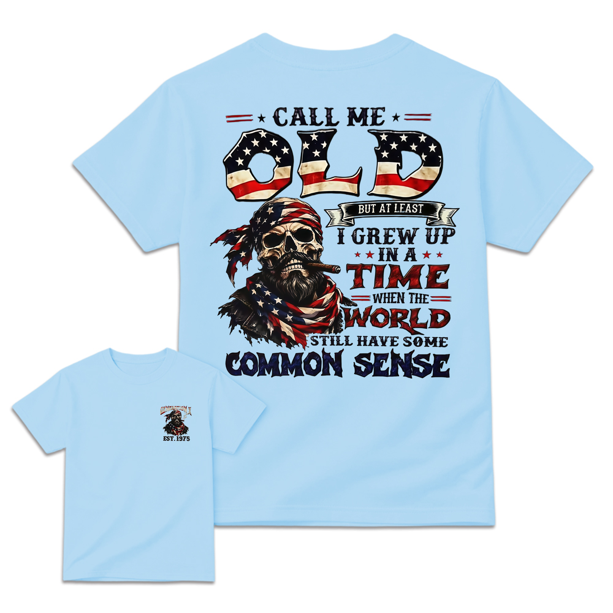 Common Sense Patriot Skull Graphic T-Shirt