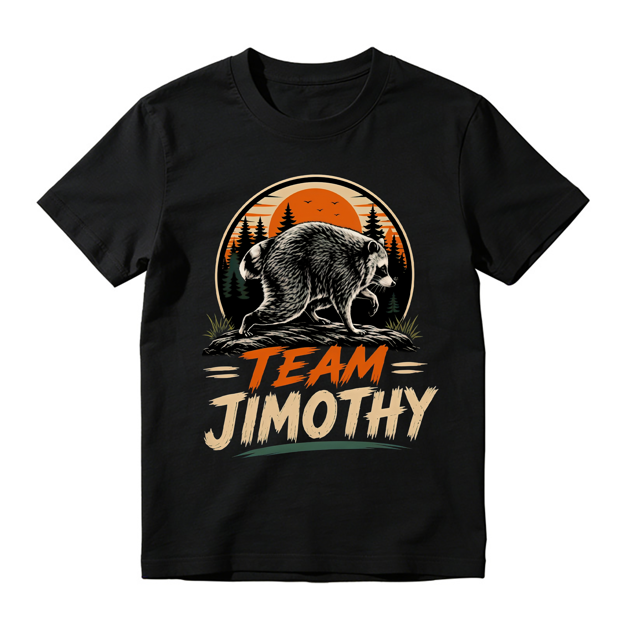 Team Jimothy Raccoon Sunset Vintage T-Shirt