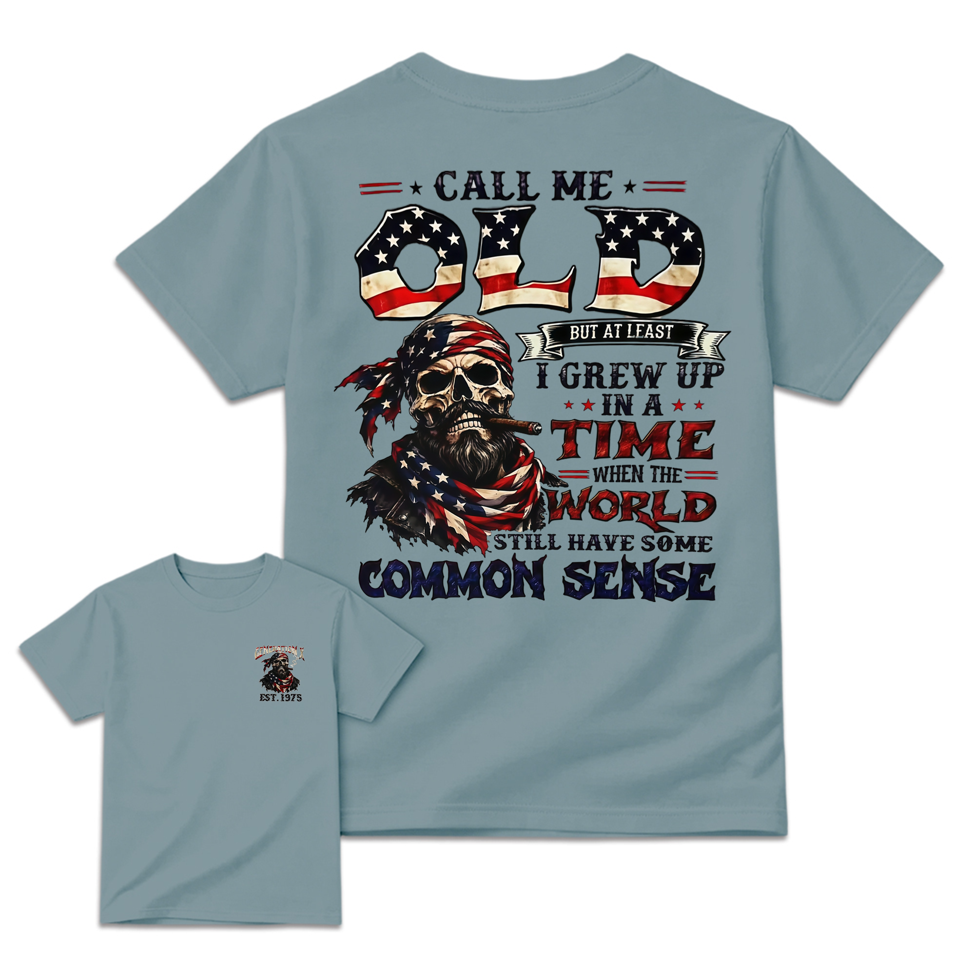 Common Sense Patriot Skull Graphic T-Shirt