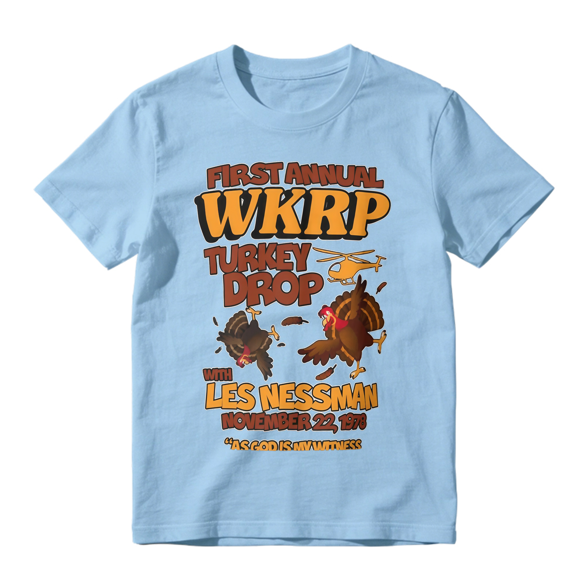 WKRP In Cincinnati Turkey Drop 1978 T-Shirt Vintage Funny Thanksgiving Comedy Graphic Tee 