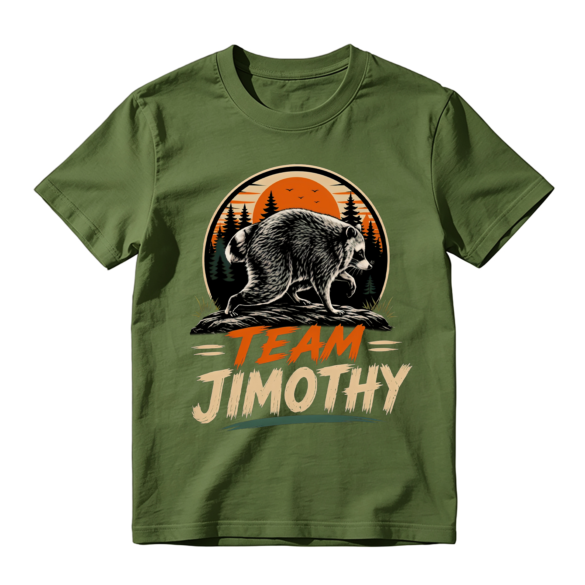 Team Jimothy Raccoon Sunset Vintage T-Shirt