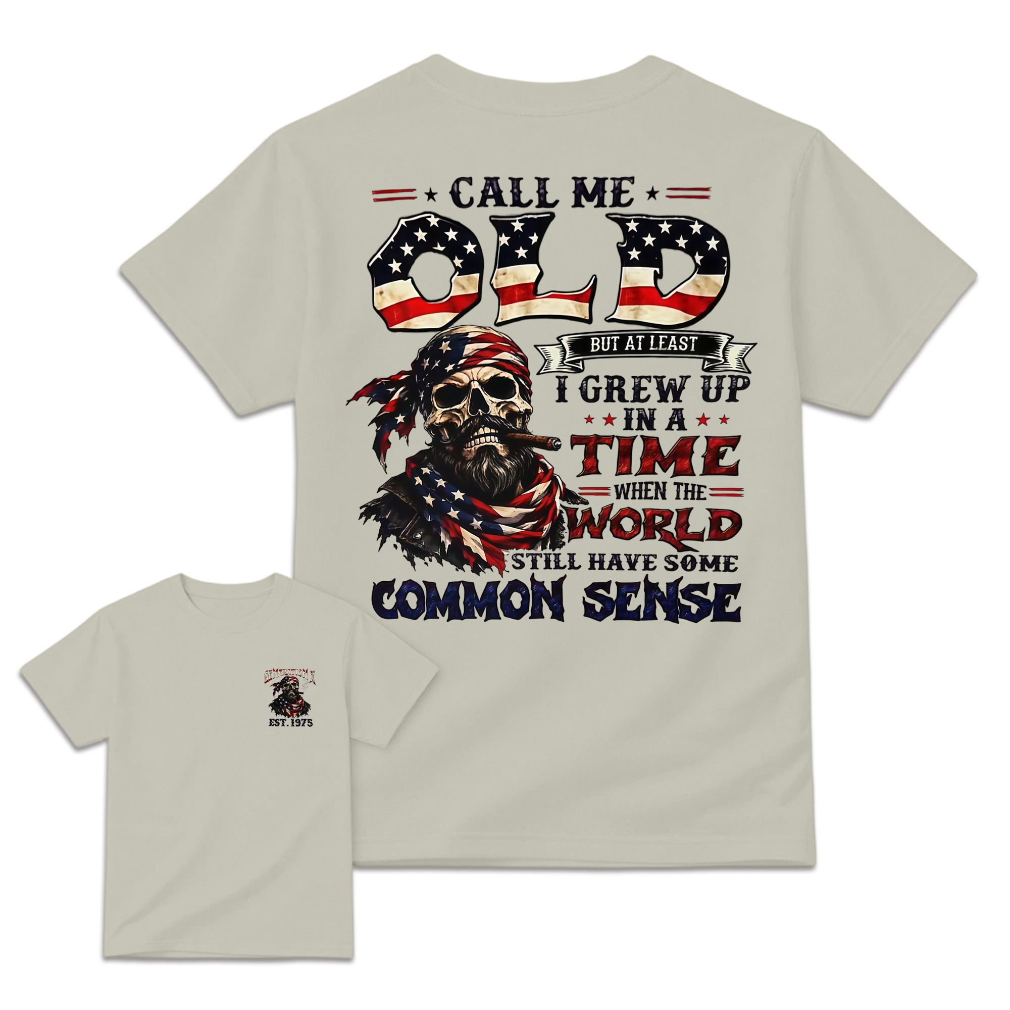 Common Sense Patriot Skull Graphic T-Shirt