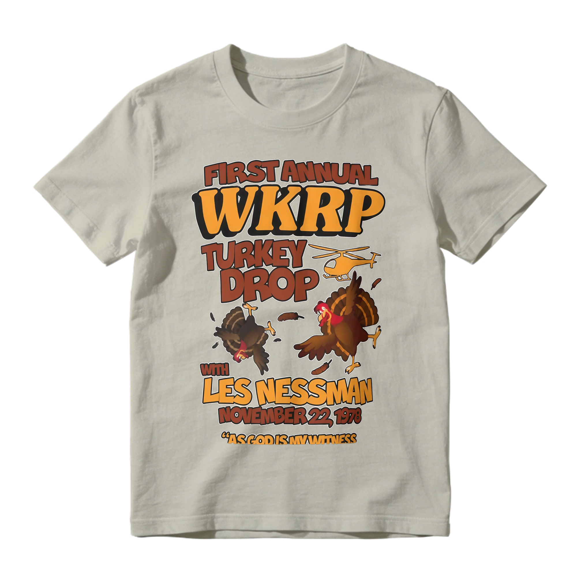 WKRP In Cincinnati Turkey Drop 1978 T-Shirt Vintage Funny Thanksgiving Comedy Graphic Tee 