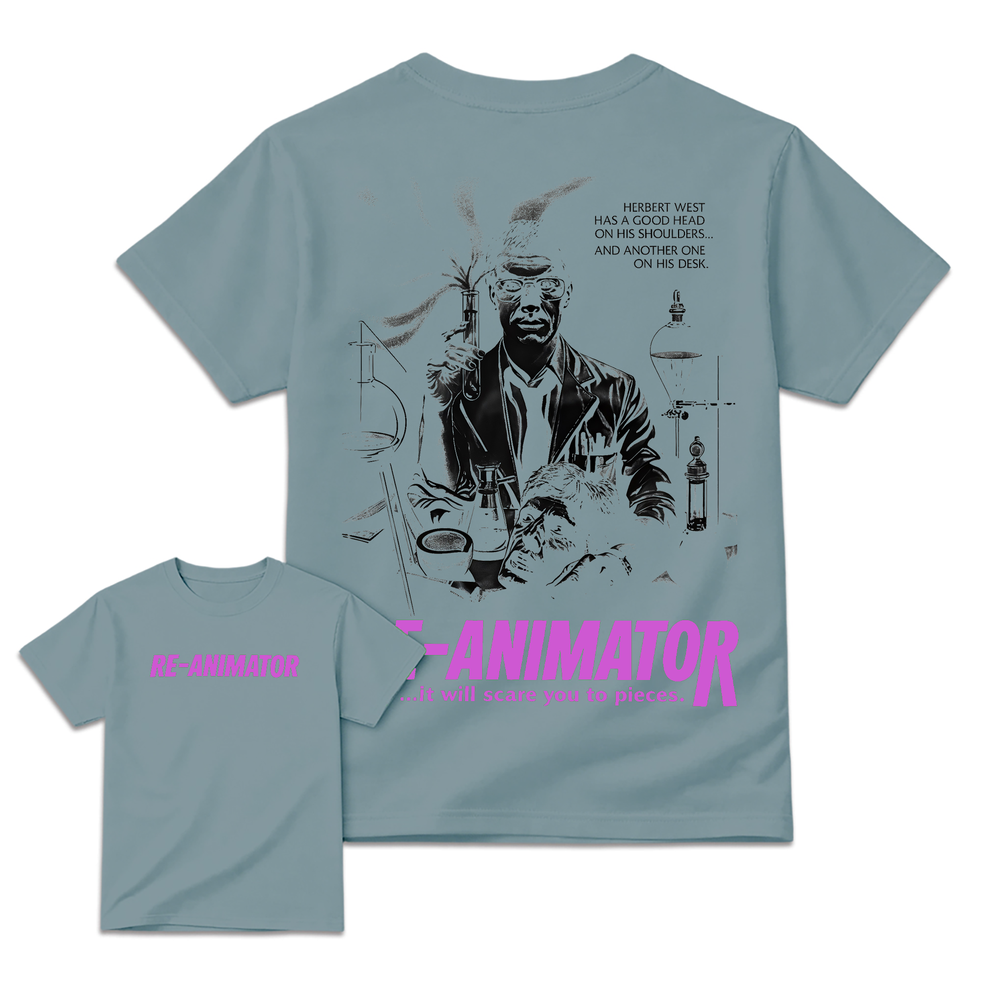 Gothic Mad Scientist Poster Graphic T-Shirt Oversized Streetwear Tee