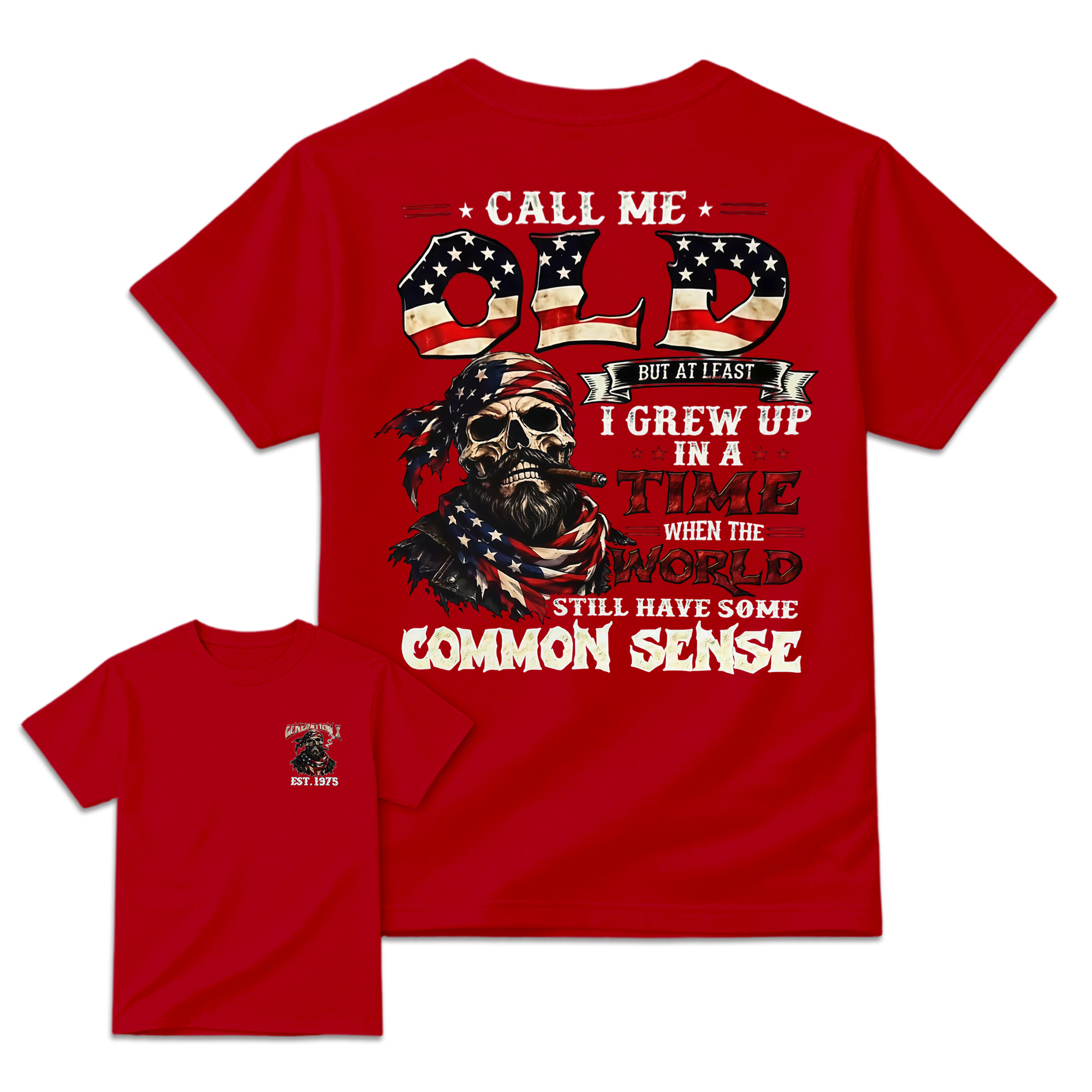 Common Sense Patriot Skull Graphic T-Shirt