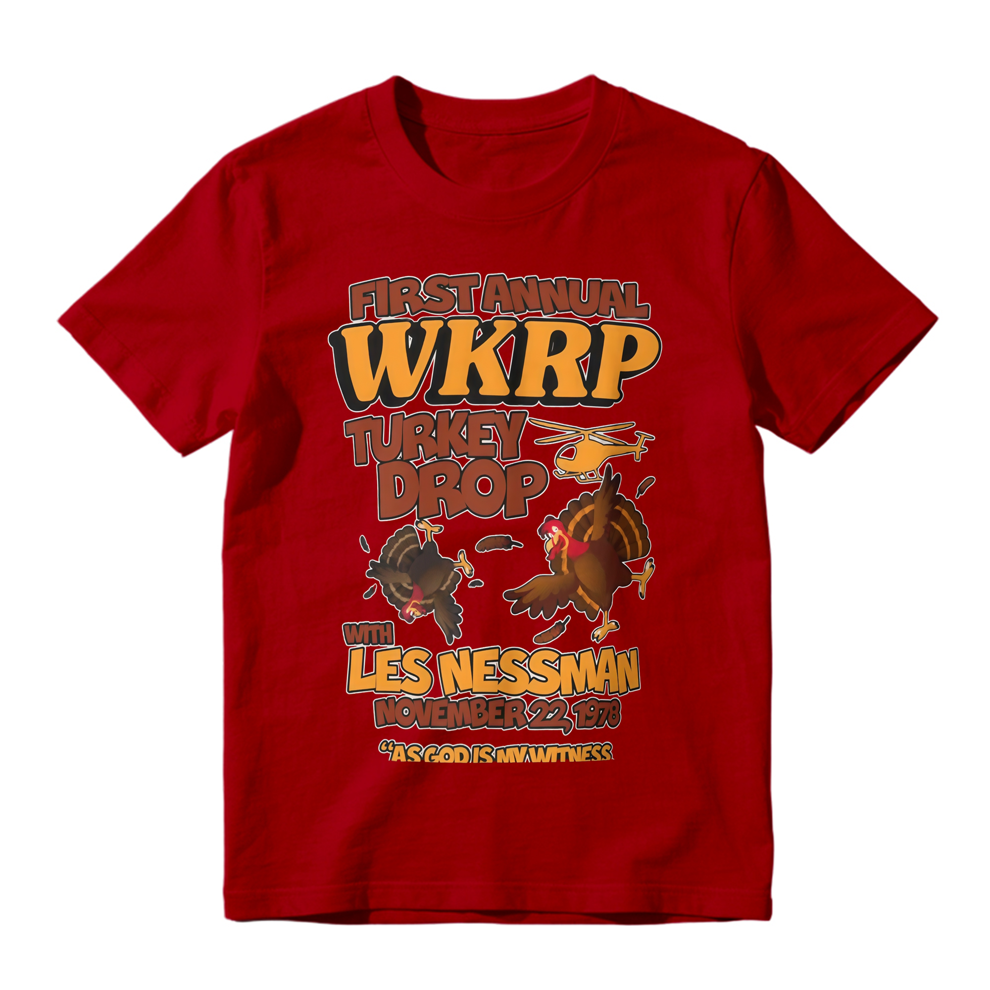 WKRP In Cincinnati Turkey Drop 1978 T-Shirt Vintage Funny Thanksgiving Comedy Graphic Tee 